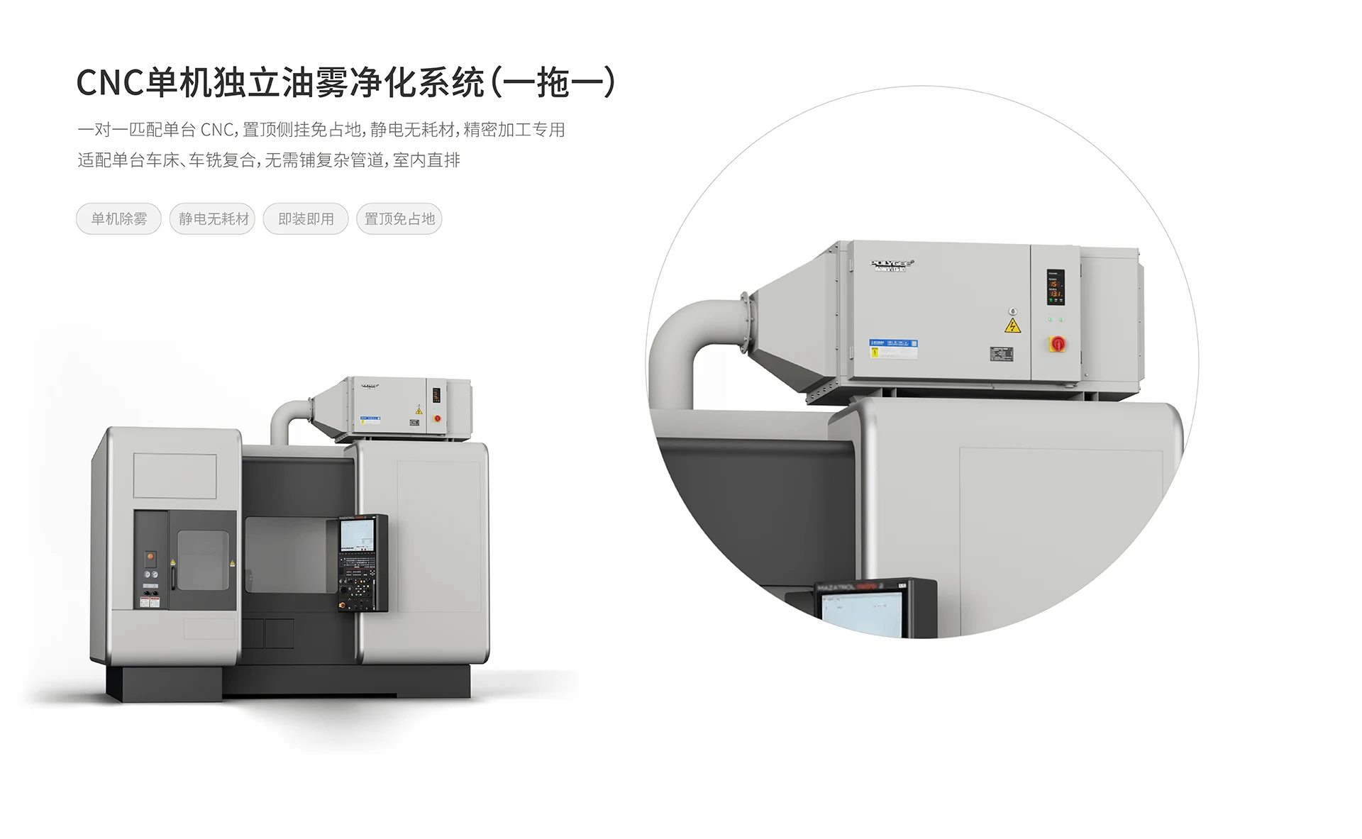 CNC一拖一油雾治理系统图